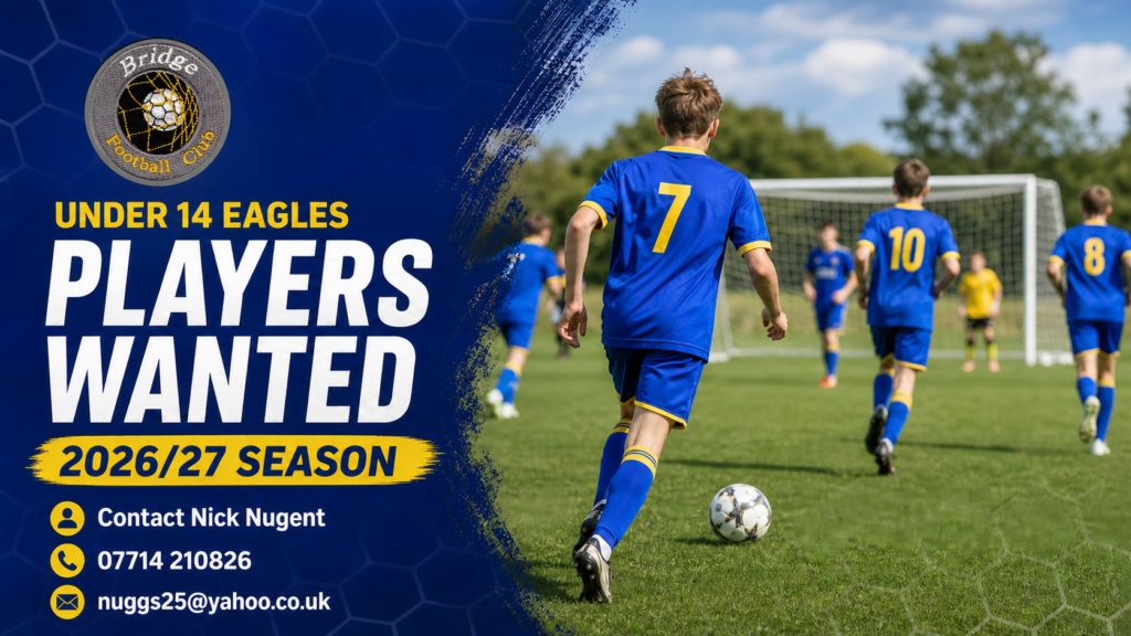 Bridge JFC Under 14 Eagles players wanted for the 2026/27 season